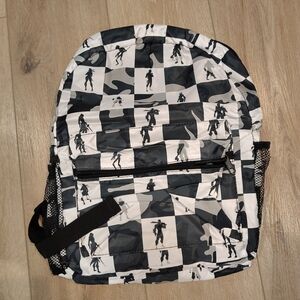 Fortnite Inspired Video Game Kids Backpack Black White Gamer Nylon